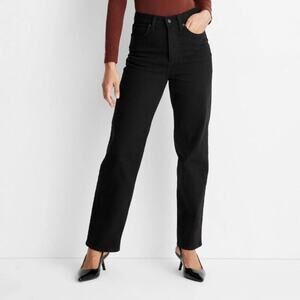 Universal Thread Women's Highest Rise Straight Leg Denim Jeans Black Size 6